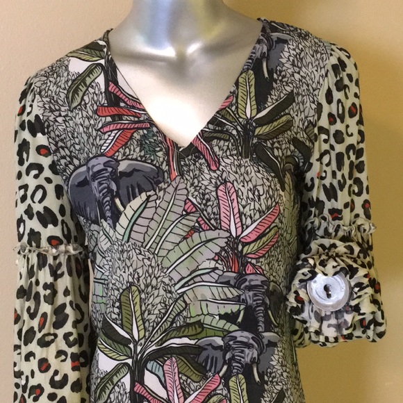 ANTHROPOLOGIE | BLANK | Safari Elephant Leopard Print - Picture 3 of 16